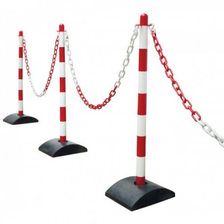 CADENA DE PLÁSTICO ROJA Y BLANCA