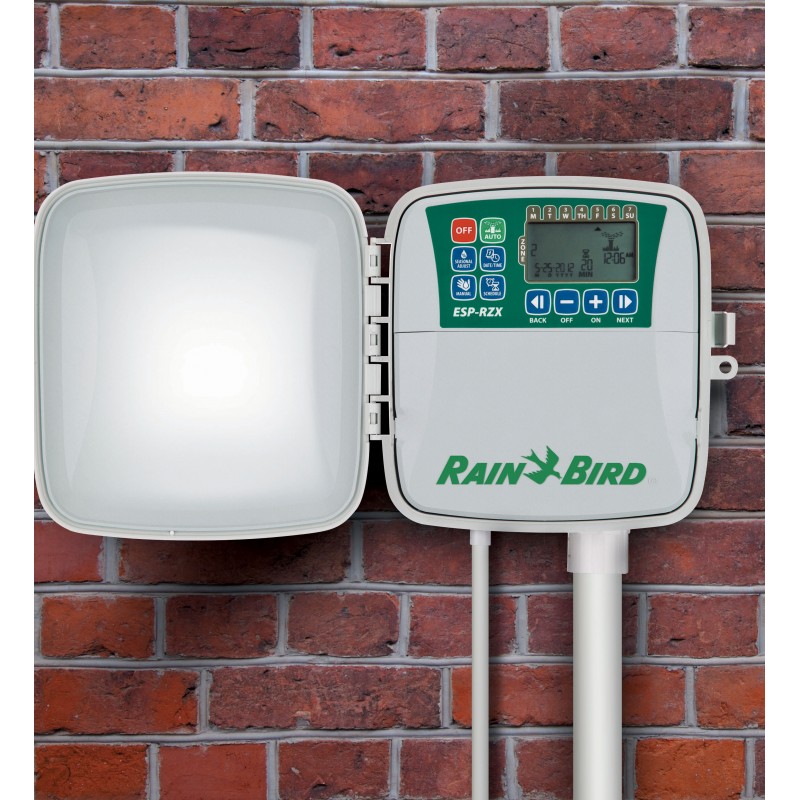 programador de riego automatico profesional temporizador esp-rzxe 6 zonas  estaciones compatible con wifi rzxe6i-230v rain bird
