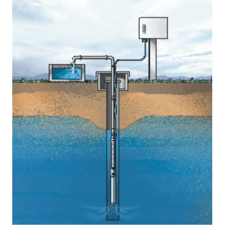 BOMBA SUMERGIBLE PARA POZOS DE DOS CUERPOS DE 1/2 CV