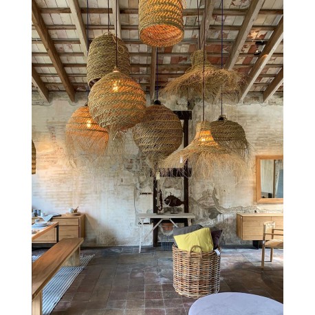 LAMPARA DE ESPARTO ORIENTAL