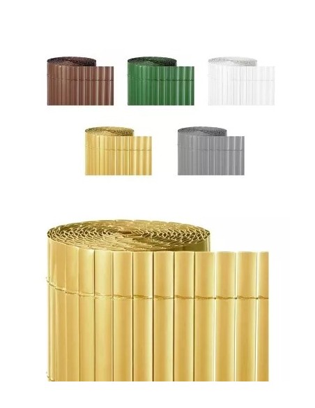 cañizo de pvc beige   para decoracion de jardin