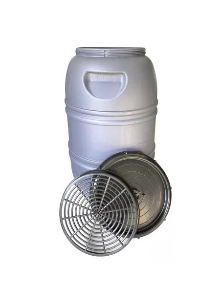 Bidón de Plástico Gris sin Asas con boca ancha economico