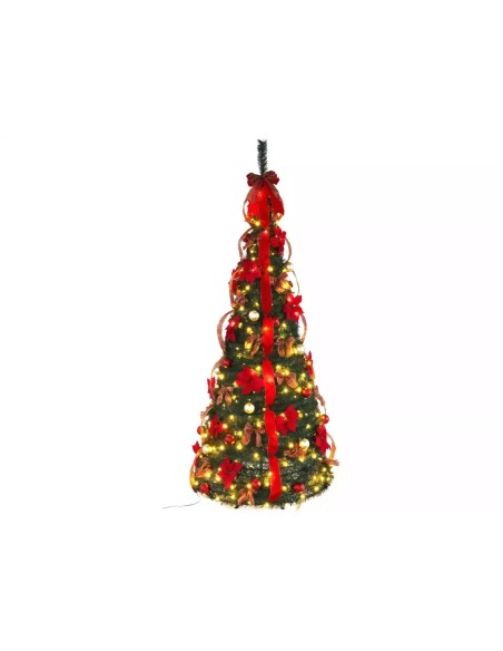 Árbol de Navidad Plegable con 4 Cintas | Montaje Fácil y Elegante