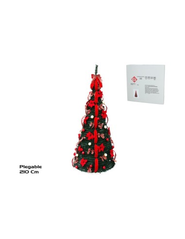 Árbol de Navidad Plegable con 4 Cintas | Montaje Fácil y Elegante