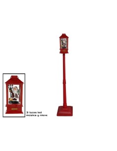 Farol Rojo Santa LED con Nieve y Música | Iberogarden 2