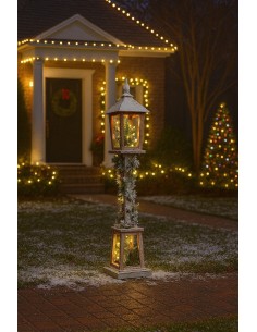 Farola LED Abeto Nevado Natural 100 cm – 20 Luces Decorativas