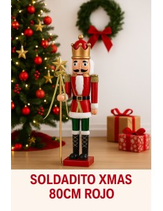 Soldadito navideño rojo 80 cm | Decoración clásica Xmas