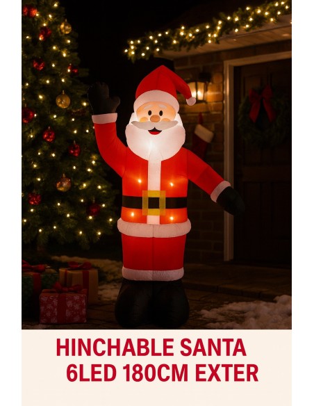 Hinchable Santa Claus 180 cm con 6 luces LED | Decoración NAVIDAD