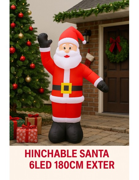 Hinchable Santa Claus 180 cm con 6 luces LED | Decoración NAVIDAD