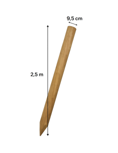 PALO DE MADERA PARA SOMBRILLA DE BREZO Y ESPARTO TRATADO PARA EXTERIOR