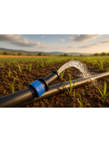 Toma PE a cinta 22 mm con anilla para riego por goteo