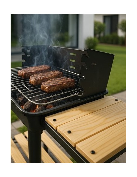 Barbacoa de Carbón Arizona | Parrilla Cromada 50×30 cm,